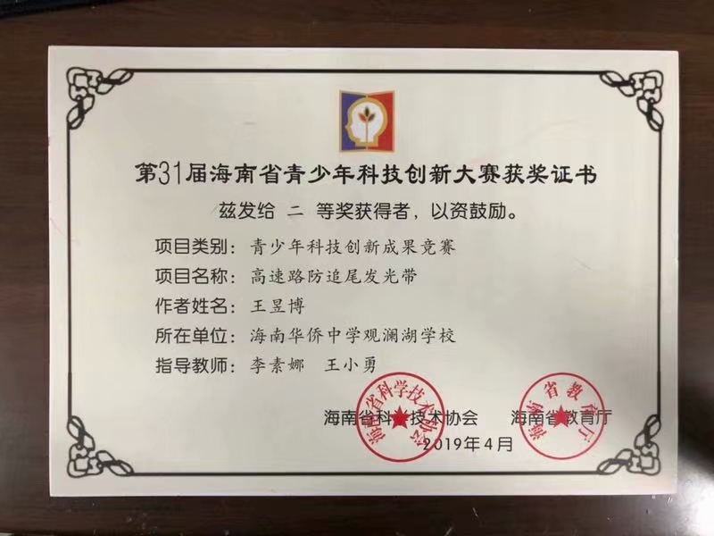 李素娜 王小勇-第31届海南省青少年科技创新大赛指导老师.jpg